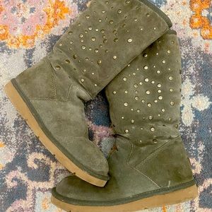 UGG Tall Rockstar boots, olive green, size 8